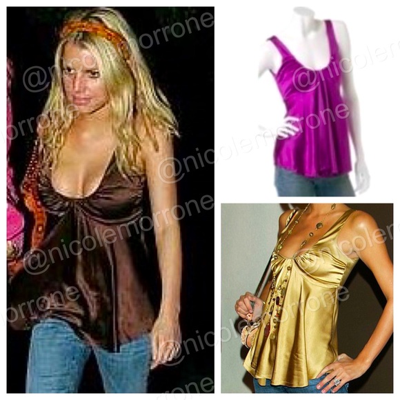 ISO 🔎 Curve Silk Camisole Tank ASO Jessica Simpson Paris Hilton Y2K going out - Picture 1 of 1